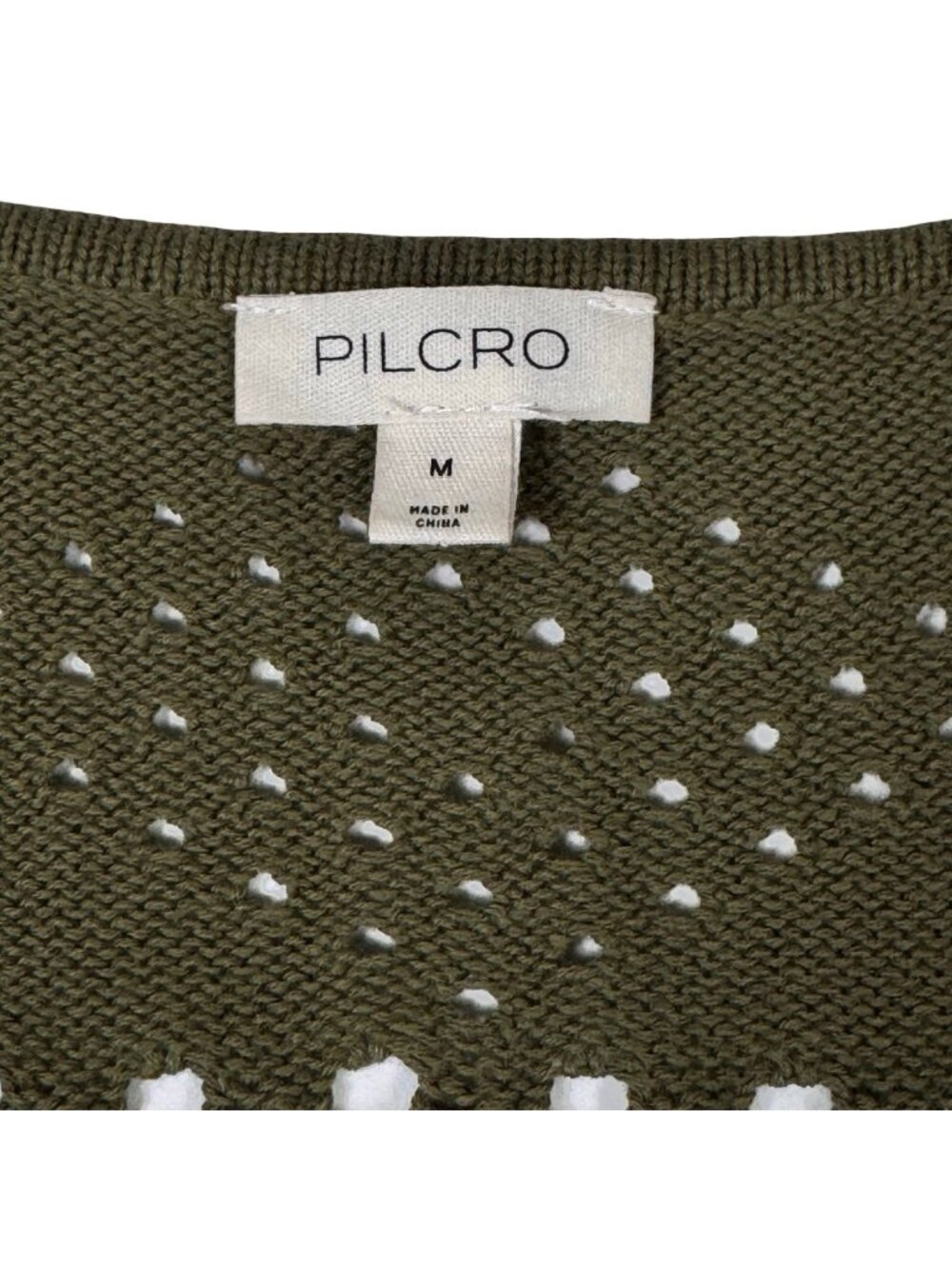 Anthropologie Pilcro Pointelle Babydoll Knit Top Sz M 100% Cotton Boho Cottage - Picture 3 of 11